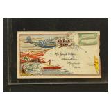 US Stamps 1937 Navy Ship Cancel on colorful Cachet