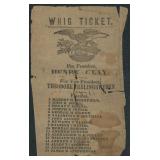 1847 Henry Clay for President Whig Ticket, damaged
