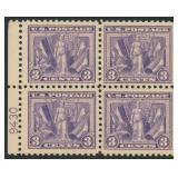 US Stamps #537 Mint NH Plate Number Block of 4
