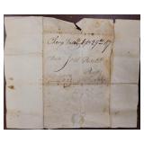 US Stampless Cover 1814 folded letter, damaged