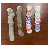 Casino Tokens & Chips Group of 60+, Harrahs, Tropi
