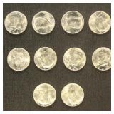 US Coins 10 1964 Kennedy Half Dollars, BU, bid is