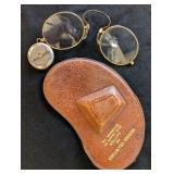 Lorgnettes Glasses stamped Stevus & Co on bridge,