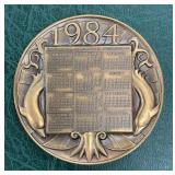 1984 Calendar Medal in Bronze by Medallic Art Comp