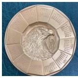 1987 Calendar Medal in Gold Plated Bronze by Medal