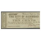 1862 Virginia Obsolete Currency $0.10 TR06-04 Note