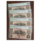 Confederate States of America Paper Money 1864 $5