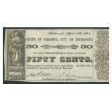 1862 Virginia Obsolete Currency $0.50 TR06-11 Note