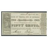 1862 Virginia Obsolete Currency $0.50 TR06-10 Note