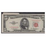 US Paper Money 1953A $5 Federal Reserve Star Note,