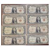 US Paper Money Group of 8 1935A $1 Hawaii Emergenc