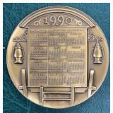 1990 Calendar Medal in Bronze by Medallic Art Comp