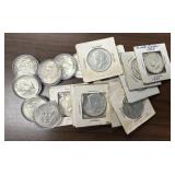 US Coins 20 1964 P & D Kennedy Halves, circulated