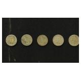 US Coins 5 Walking Liberty Silver Half Dollars, ci