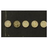 US Coins 5 Walking Liberty Silver Half Dollars, ci