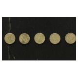 US Coins 5 Walking Liberty Silver Half Dollars, ci