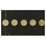 US Coins 5 Walking Liberty Silver Half Dollars, ci
