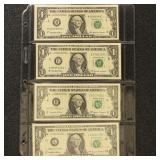 US Paper Money 13 $1 Star Federal Reserve Notes, p