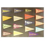 1930s Felt Mini Pennants, Colleges and Universitie