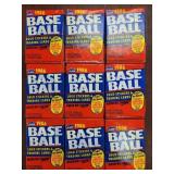 1986 Fleer 9 Sealed Packs of Baseball cards, 9 tot