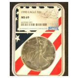 US Coin 1990 Silver Eagle MS69 NGC Graded Silver D