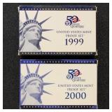 US Proof Sets 1999 & 2000 group of 2