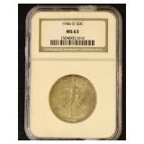 US Silver Coin 1946-D Walking Liberty Half Dollar