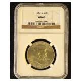 US Silver Coin 1952-S Franklin Half Dollar MS65 NG
