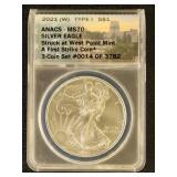US Coins 2021-W Type 1 Silver Eagle Graded MS70 by