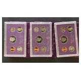 US Proof Sets 1986, 1987, & 1988 group of 3