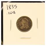 US Coin 1835 Bust Dime, Circulated