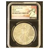 US Coins 2007-W Burnished Silver Eagle Graded MS69