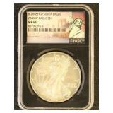 US Coins 2008-W Burnished Silver Eagle Graded MS69