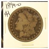 US Coin 1894-O Morgan Silver Dollar, circulated