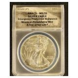 US Coins 2020 Silver Eagle Graded MS70 by ANACS