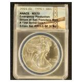 US Coins 2021-S Type 1 Silver Eagle Graded MS70 by