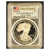 US Coin 2018-W Silver Eagle PF70 Proof Ultra Cameo