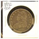 US Coin 1832 Bust Half Dollar, Circulated