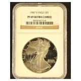 US Coin 1987-S Silver Eagle PF69 Proof Ultra Cameo
