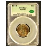 US Silver Coin 1954-S Washington Quarter MS66+ CAC