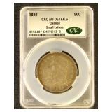 US Silver Coin 1829 Small Letters Capped Bust Half