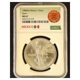 Mexico Silver Coin 1984-Mo 1 Onza MS67 NGC Graded