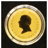 Australia Gold Coin 2024 1/10 Ounce Kangaroo, Proo