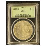 US Coins 1883-O Morgan Silver Dollar Graded MS64 b