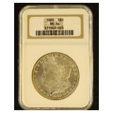 US Coins 1889 Morgan Silver Dollar Graded MS64 by