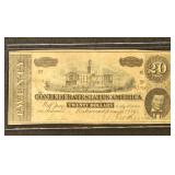 CSA Paper Money 1864 $20 Note, T-67, circulated