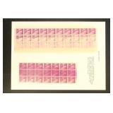 US Stamps #1036 Large Blocks, one over & one under