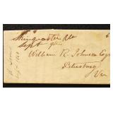 1850 Skinquarter Virginia Stampless Folded Letter