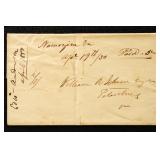 1850 Namozine Virginia Stampless Folded Letter wit