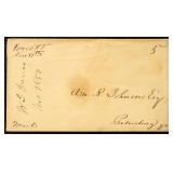 1850 Powhatan Courthouse Stampless Cover, Manuscri